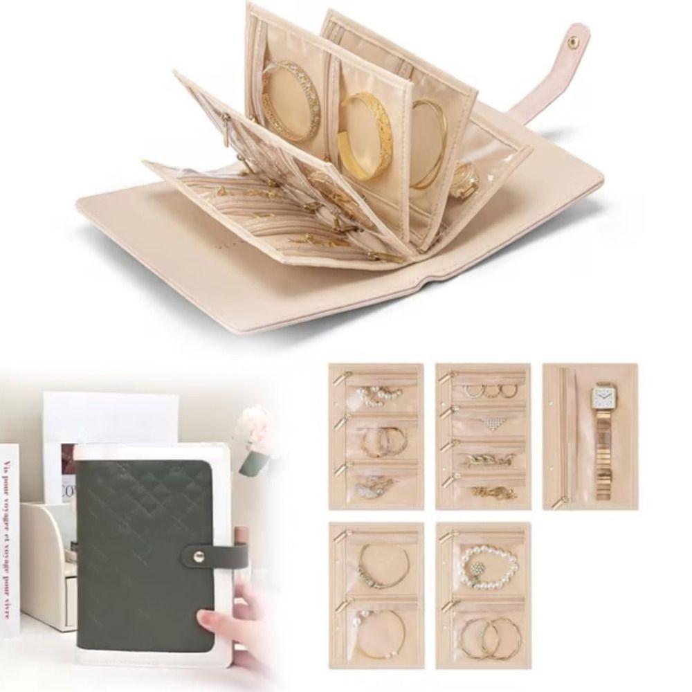 Velvet Necklace Binder Storage Book with Zipper Jewelry Packaging Box Jewelry Organizer for Women