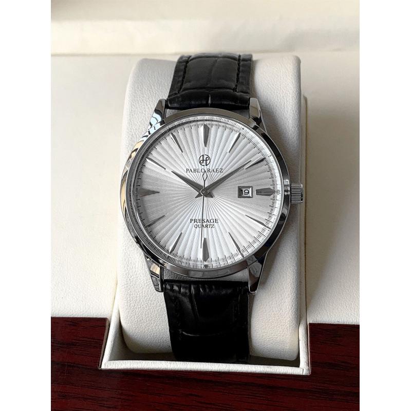 Мужские кварцевые деловые часы PABLO RAEZ: Автоматические, Водонепроницаемые, с Секундной Стрелкой и Календарем.