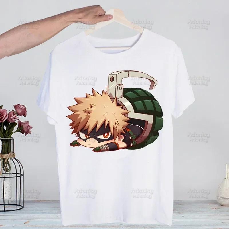 My Hero Academia Hip Hop Streetwear T Shirt Harajuku Todoroki TShirts Short Sleeve Casual Bakugou Deku Anime T-Shirt Tops Tees