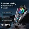Y12 Pro Bluetooth Мотоциклетная Гарнитура Интерком Дальность 500 м RGB Подсветка IP56 Водонепроницаемая
