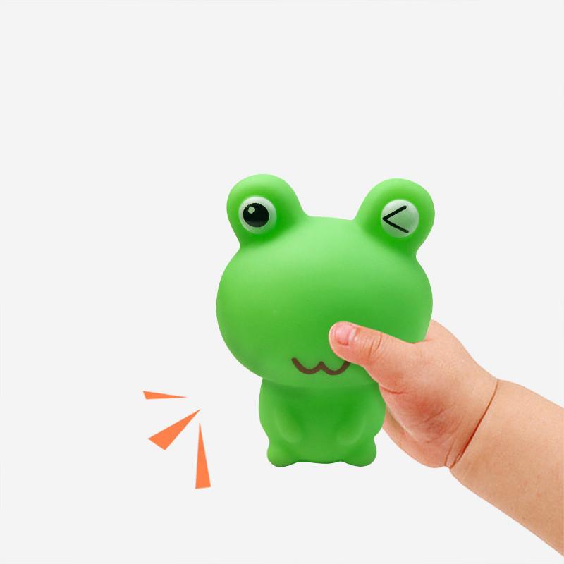 Soft Pvc Frog Squeeze Bath Toy For Baby Boys Girls Bathing Playtime Green Color