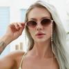 Солнцезащитные очки женские с цепочкой овальные солнцезащитные очки женские трендовые фото очки солнцезащитные очки
