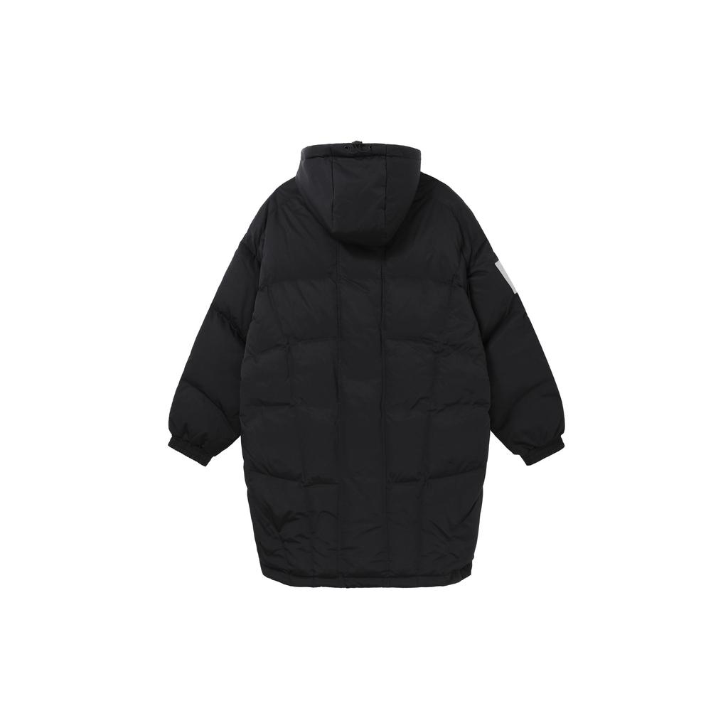 Li Ning Solid Color Mid-Length Loose Down Jacket Women Outerwear Black AYMS416-1