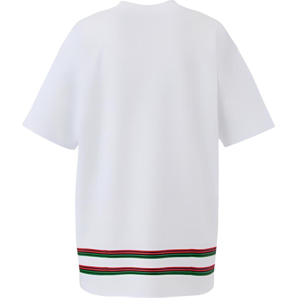 ONITSUKA TIGER Футболка с рисунком, круглая горловина, удобная повседневная футболка с коротким рукавом, унисекс, топы, белый цвет 2183B377-100