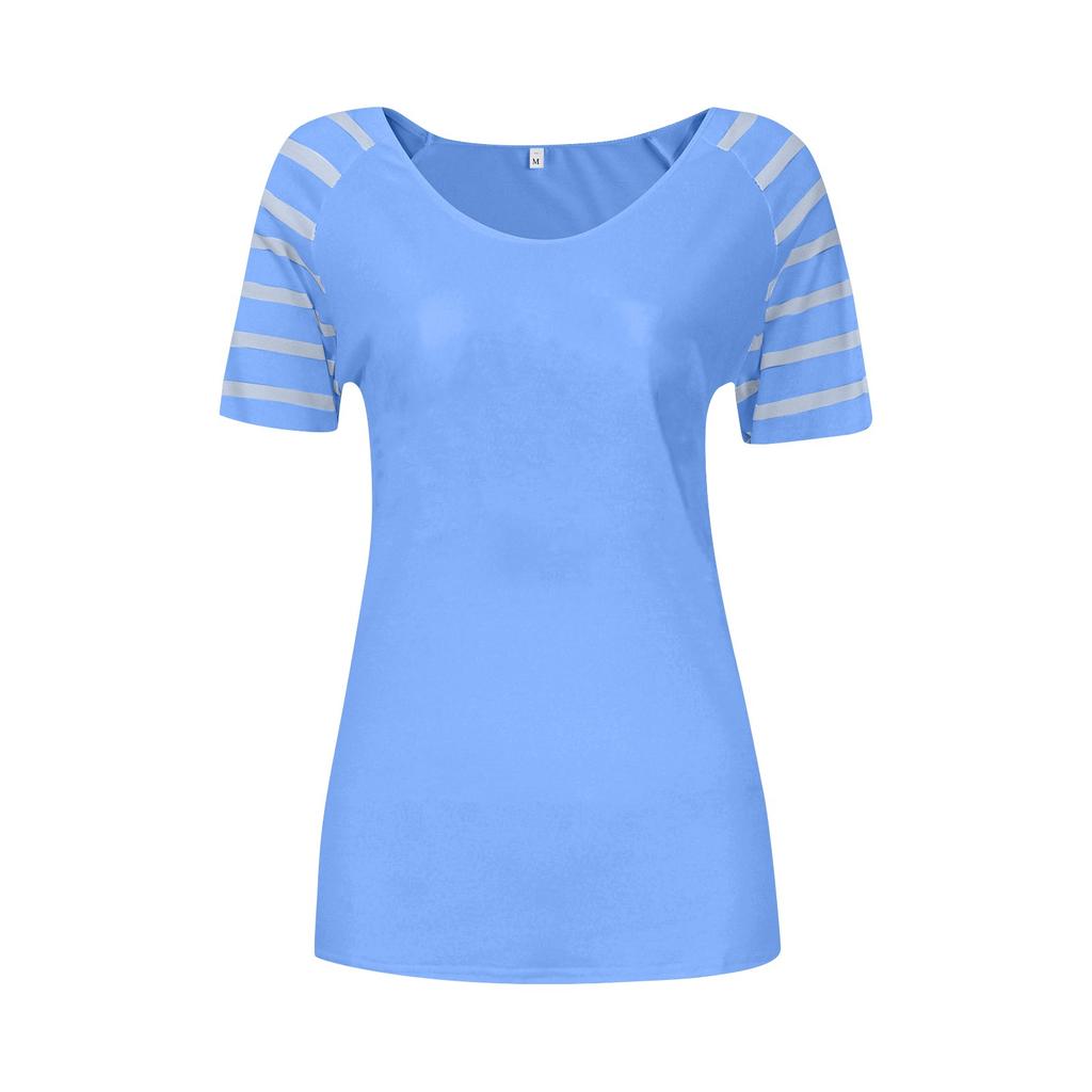 Женские повседневные свободные рубашки с V-образным вырезом и коротким рукавом, модные сетчатые топы, футболки