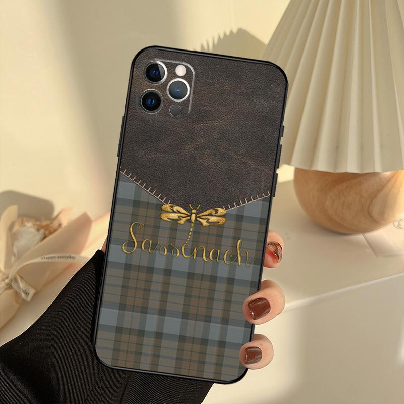 Outlander Tartan Sassenach Phone Case For iPhone 15 14 13 12 11 16 17 Pro Max 13 mini 15 16 Plus 16e 17 Air Cover Funda