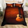 Retro Guitar Wood Grain Three-Piece Duvet Cover 3D Digital Printing Bedding Home Textile