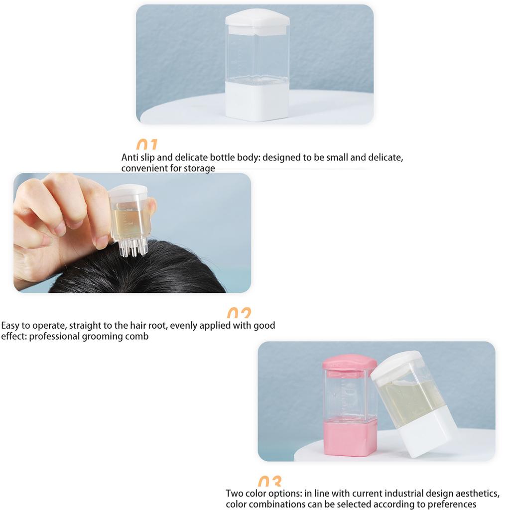 Аппликатор для кожи головы, расческа, аппликатор для волос, шариковый аппликатор для корней, бутылочка-массажер для кожи головы, аппликатор для роста волос