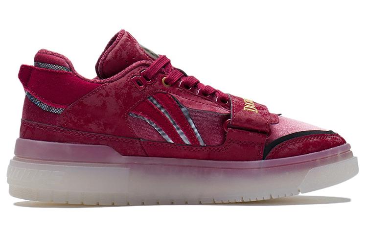 Li Ning Rookie Slip Resistant Cushioning Slip Resistant Cushioning Low top Vintage Basketball Shoes Women's Bicycle Red ABCS050-10