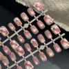 30 шт. Накладные ногти из смолы «Сладкая вишня»: Готовый дизайн короткой лесенки для роскошного и осветляющего образа принцессы