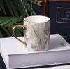 Simple Fashion Stone Pattern Coffee Cup  Mug Gold Painted Ceramic Cup Water Cup Afternoon Tea Milk Cup