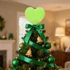 Зеленый Навершие на елку Мягкое плюшевое сердце Навершие на елку Набивное Сердце любви с металлической пружинной основой для мини-больших елок Ст. Украшение вечеринки ко Дню Святого Патрика