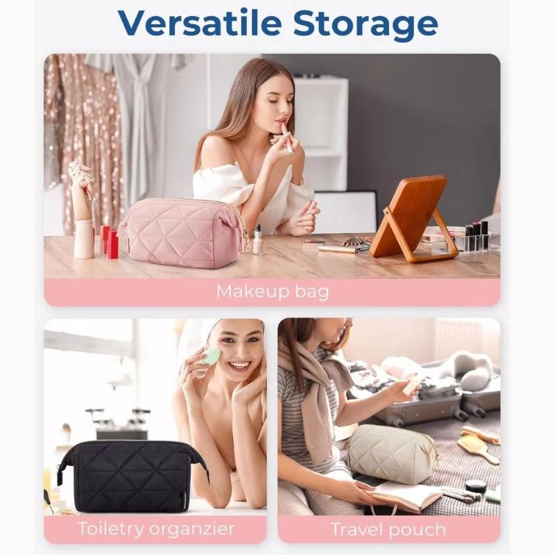 Space Saving Travel Cosmetic Bag with Expandable Compartments for All Your Essentials