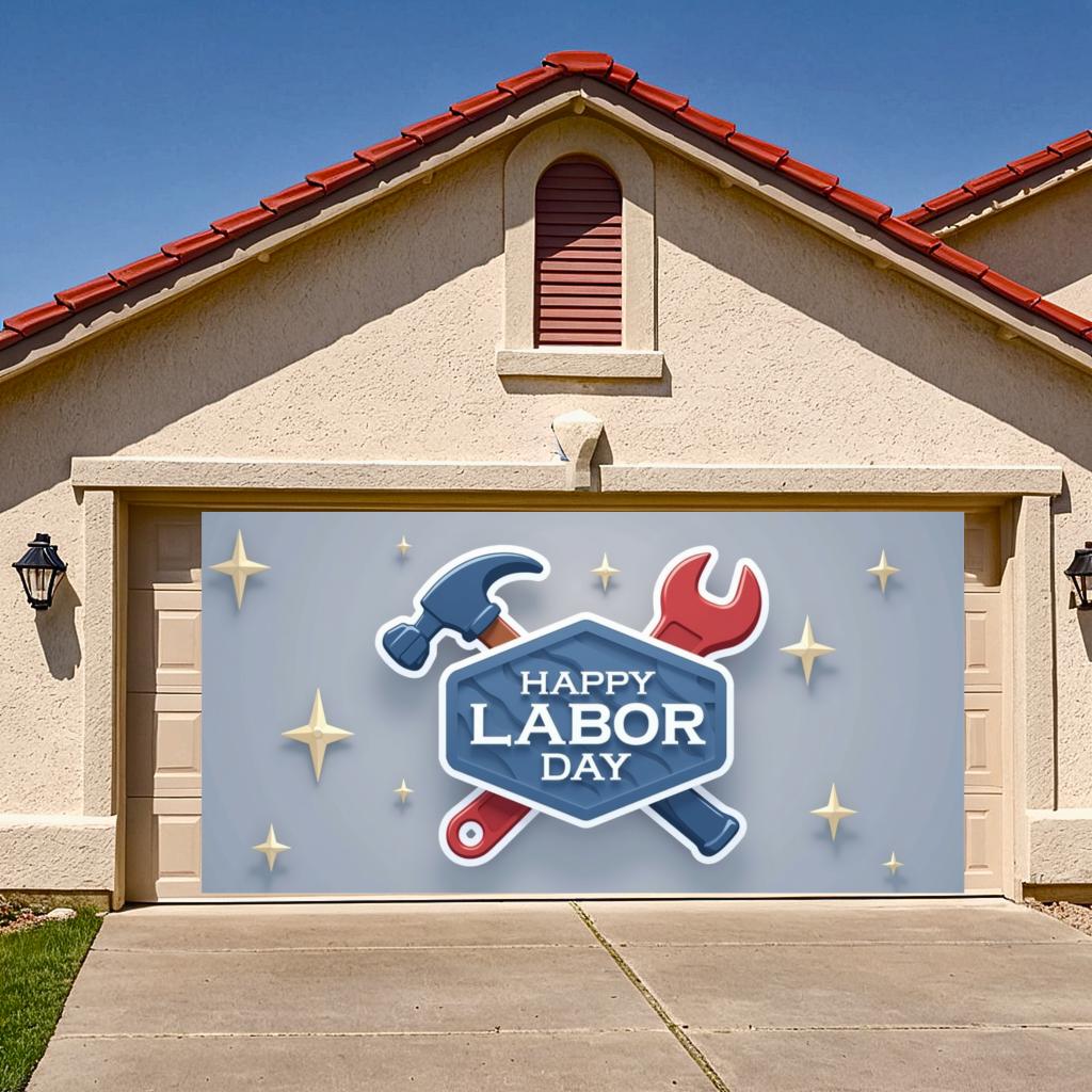 Workers Celebration Colorful Theme Tool Theme Banner Labor Day Banner for Parade Event Community Event Worker Appreciation