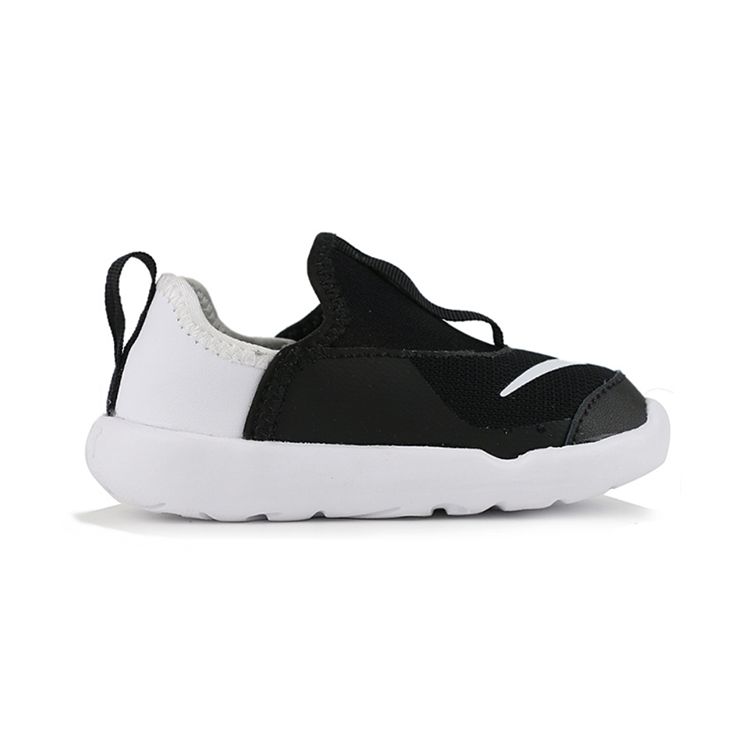 Nike Lil Swoosh Низкие спортивные повседневные кроссовки для малышей Черно-белые AQ3113-001