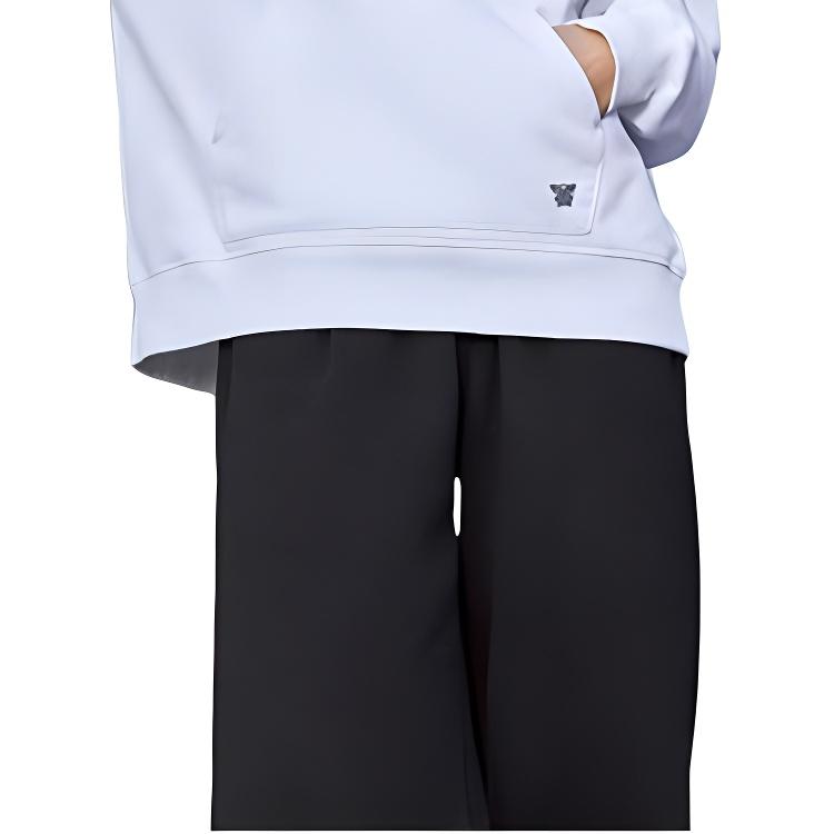 Li Ning Sports Lifestyle Series однотонные прямые трикотажные спортивные брюки с завязками на резинке на талии женские плавки черного цвета AKLSH08-2