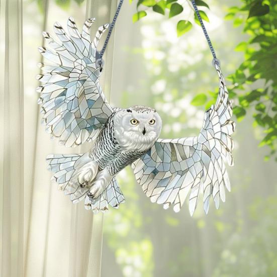 Owl Sun Catcher Colored Acrylic Light Catcher Window Hanging Ornament for Home Garden Balcony Decor Bird Enthusiasts Gift