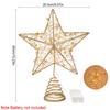 LED Light Christmas Tree Star Topper with Pearl Wire Gold Iron Xmas Tree Ornaments 2025 New Year Home Decoration Natal Noel 2025