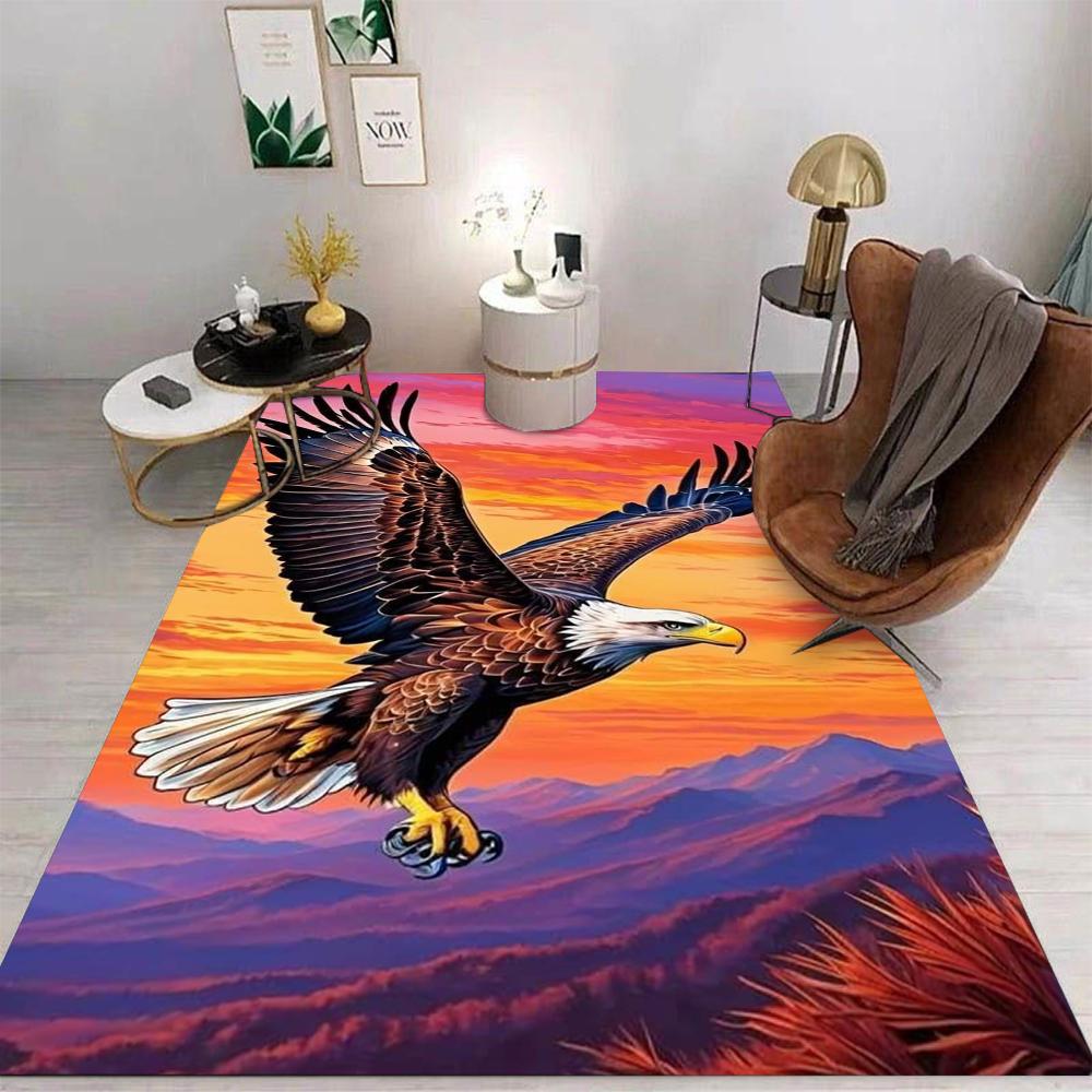 Cartoon Eagle Area Rug Non-Slip Washable Mat for Living Room Bedroom Kitchen Sofa Table Balcony Floor Carpet Home Decor
