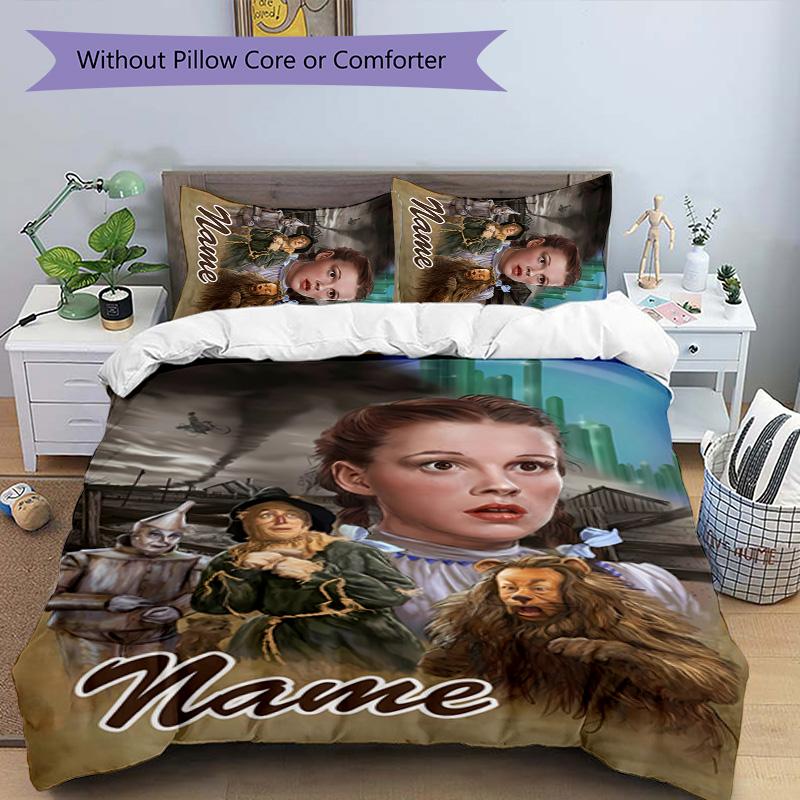 3pcs The Wizard of Oz4 Cover Set - Personalized Name, HD Printed Bedding with 1 Cover and 2 Pillowcases - Perfect for Home Decor, Easy Care
