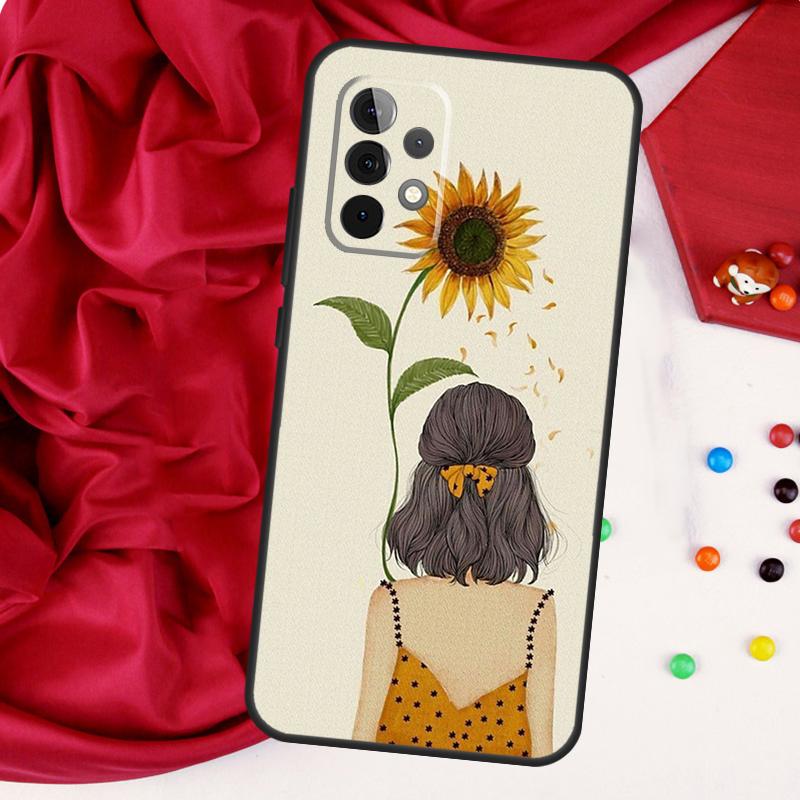 Красивый Желтый Подсолнух Для Samsung Galaxy A52 A32 A22 A54 A14 A16 A26 A36 A56 A55 A35 A05 A06 A15 A53 A33 A13 Чехол
