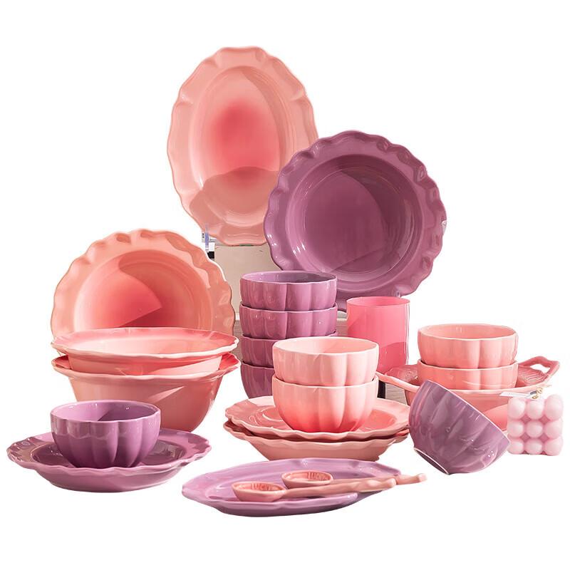 Kangmo Light Luxury Petal Ceramic Dinnerware Set