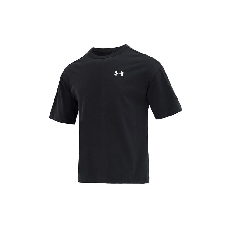 Under Armour Сплошная повседневная спортивная футболка с коротким рукавом и круглым вырезом, мужские топы, черные 1376560-001