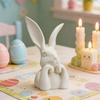 Фигурка Пасхального Кролика Милый Кролик, Держащийся за Лицо Статуэтка 3D-Печатное Украшение Кролика для Гостиной Спальни Книжной Полки Настольной Полки Декор