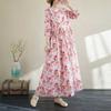 2025 Новые платья в цветочном отпускном стиле для путешествий с круглым вырезом, винтажные длинные юбки, платья, скрывающие недостатки фигуры