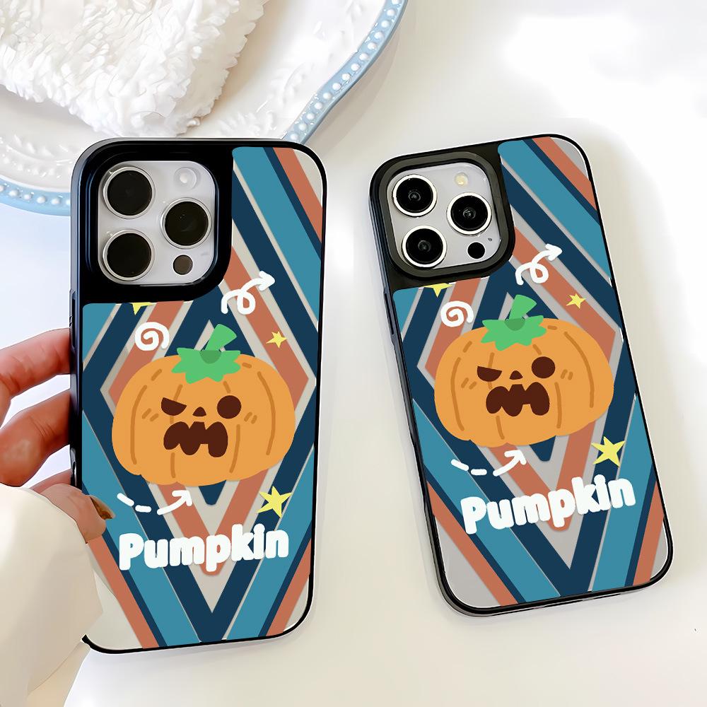 Зеркальный чехол Хэллоуин Тыква Призрак для Apple 17 Pro Max, 16 Pro, 15, 14, 13
