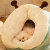 Plush Warm Cat Bed Nesting Basket Slipper Shape Cartoon Cats Dog Kennel Beds Pet Accessories