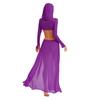 Fashion Women Sheer Dress Maxi Hollow Out Mesh Coverup with Long Sleeves Hooded Mask and High Slit, Sexy Party Club Wear