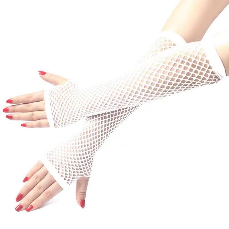 Women Fashion Neon Fishnet Fingerless Long Gloves Leg Arm Cuff Party Wear Fancy Dress for Womens Sexy Beautiful Arm Warmer