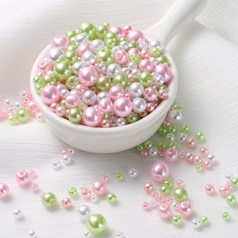 3-8 мм Смешанные Круглые Прямое Отверстие Жемчуг Хайлайт АБС Круглый Жемчуг 600-800 Штук DIY Аксессуары для Одежды Ожерелье