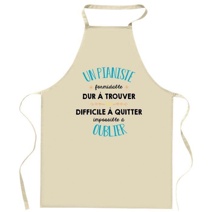 Tablier de cuisine - Un Pianiste Formidable - Impression bretonne - Coton résistant - Fabrication France