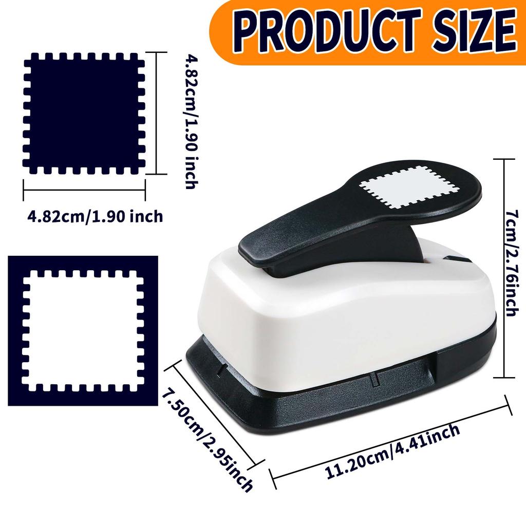 Postage Stamp Scalloped Square Paper cutter tool for crafts Hole Punchers 25mm 38mm 50mm for crafting for scrapbook cardmaking
