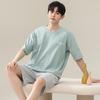 Two-Piece Summer Thin Modal Pajamas Men's Short-Sleeved Shorts Ice Silk Sense Homewear Suit Big Size  Sleepwear Lounge Set