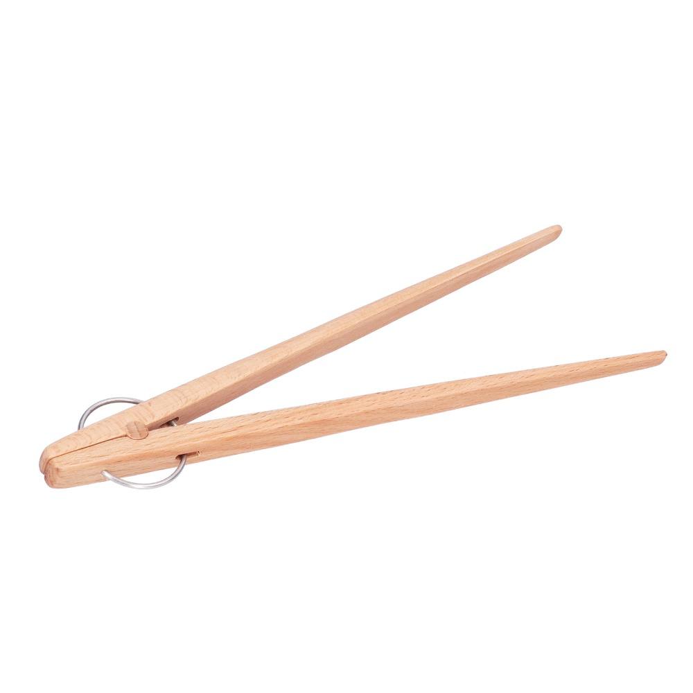 Reusable Bread Tongs Classic Snack Clip Kitchen Gadget Wooden Tongs Food/Salad/Fruits/Pickles