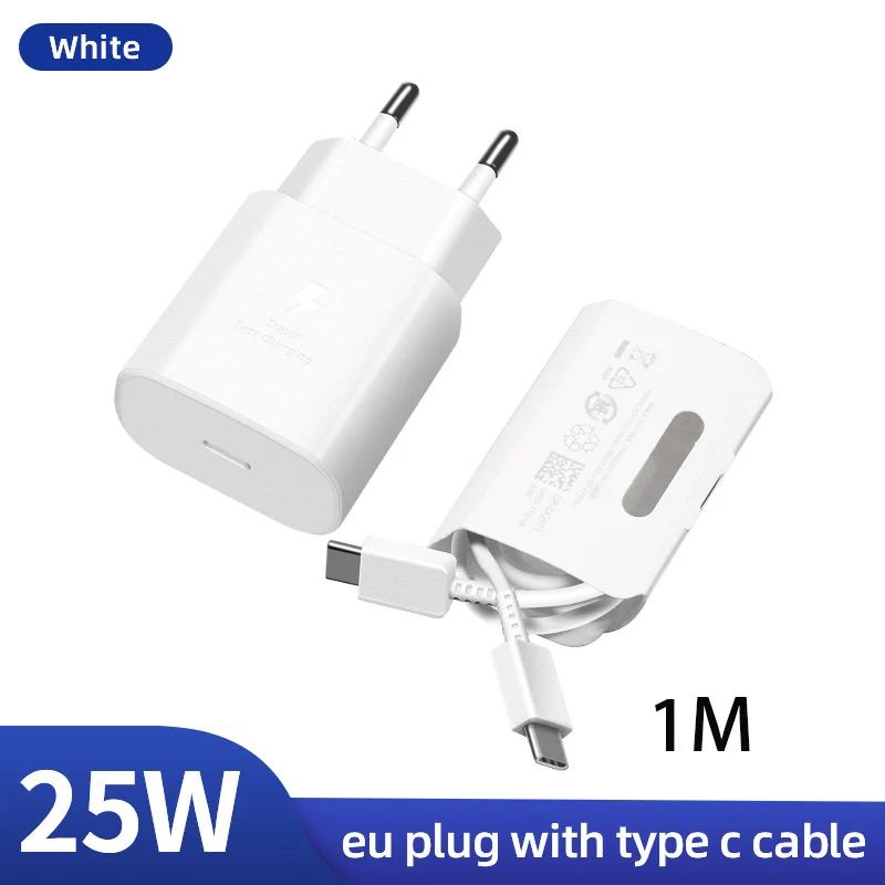 25W Super Fast Charger Usb Type C Cargador Chargeur Galaxy S24 S23 Plus S22 S21 A54 A71 A70 S20 FE M54 F14 Power Adapter