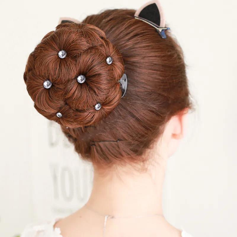 1 шт. Синтетический пучок для волос, заколки-бублики с бриллиантами, красочные, блестящие, для женщин, заколка-краб для хвостика, реалистичный парик, инструменты для укладки