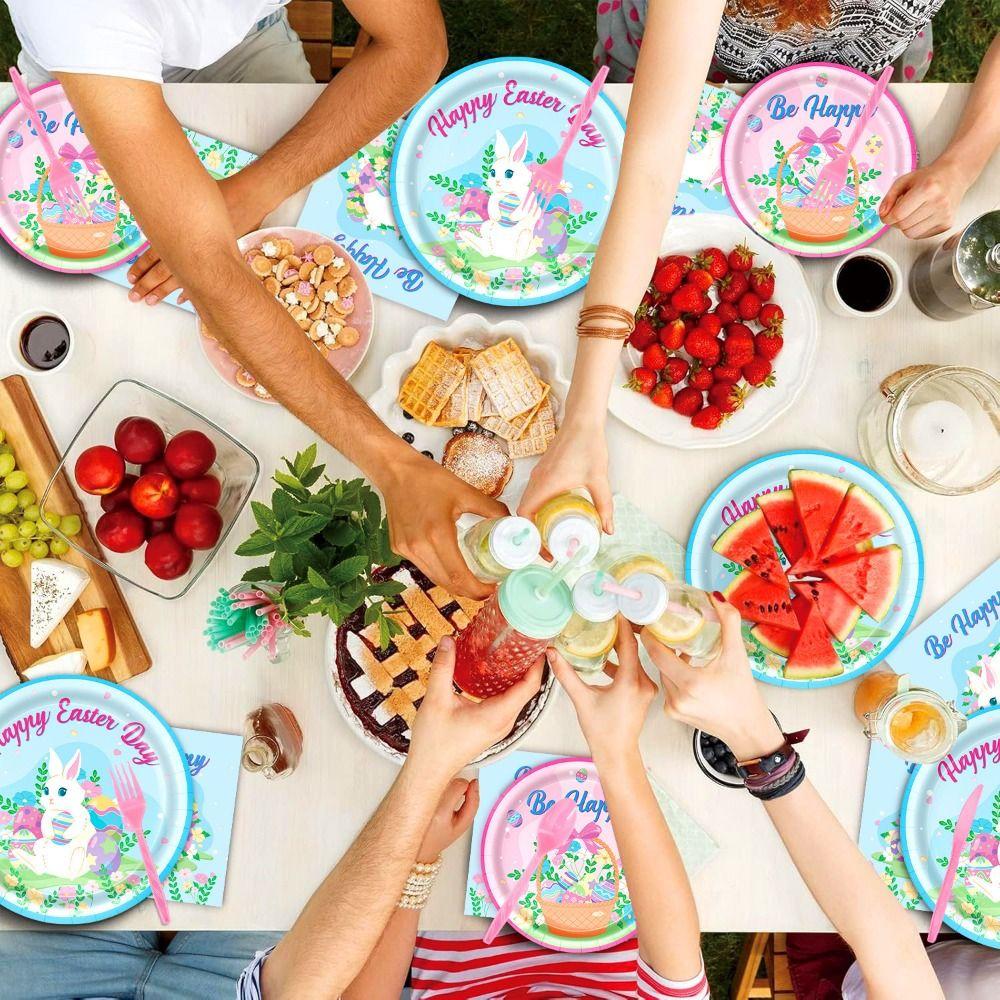 Easter theme Creative Easter Party Decorations Cute Spiral Hanger Easter Theme Decor DIY Rabbit Rabbit Egg Banner Birthday Party