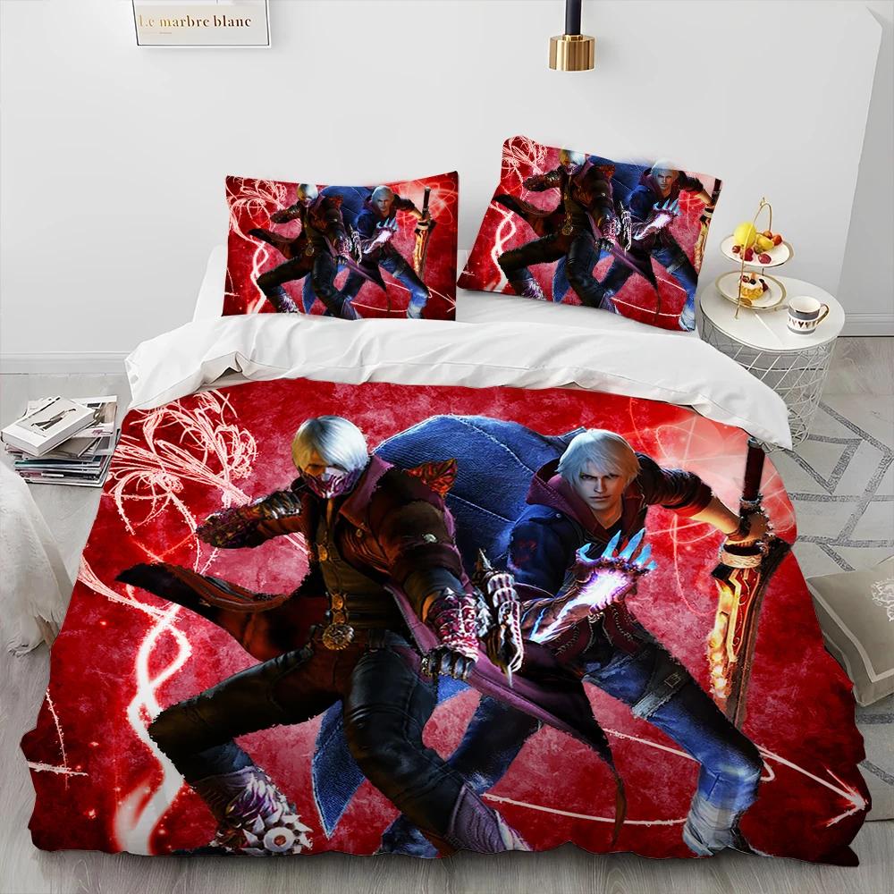 D-Devil May Cry Dmc Игра Геймер Одеяло Постельное белье Комплект Пододеяльник Постельный комплект Чехол на одеяло Наволочка King Queen Размер Постельное белье Комплект Дети