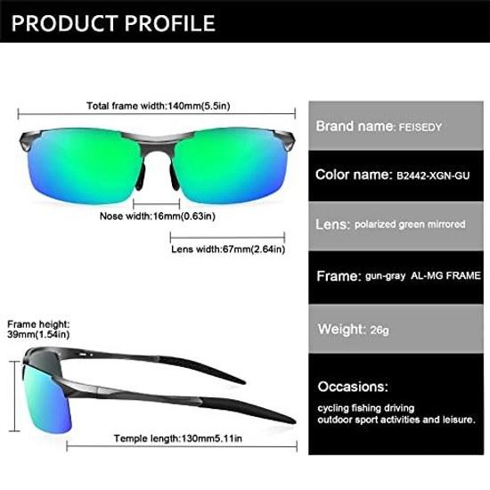 FEISEDY Sports Sunglasses Men Polarized UV400 Protection Ultra Lightweight Women Driving Fishing B2442