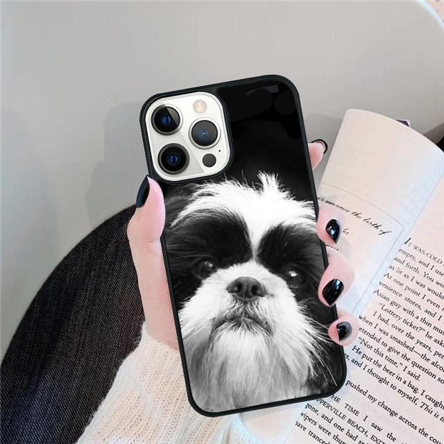 Мультяшная собака Ши-тцу Чехол-оболочка Для iPhone 17 Air 15 16 14 13 12 Pro Max 11 Pro Max Plus Чехол для телефона