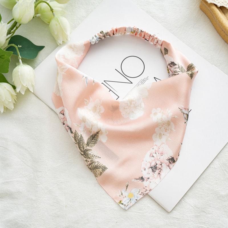 Summer Printting Hair Scarf Scrunchies Vintage Triangle Bandanas Hairband Headband Elastic Hair Bands Headwrap Hair Accessories