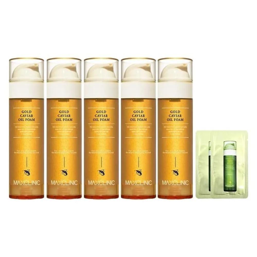 MAXCLINIC Oil Foam Cleansing Gold Caviar Large Size 110g 5 Packs