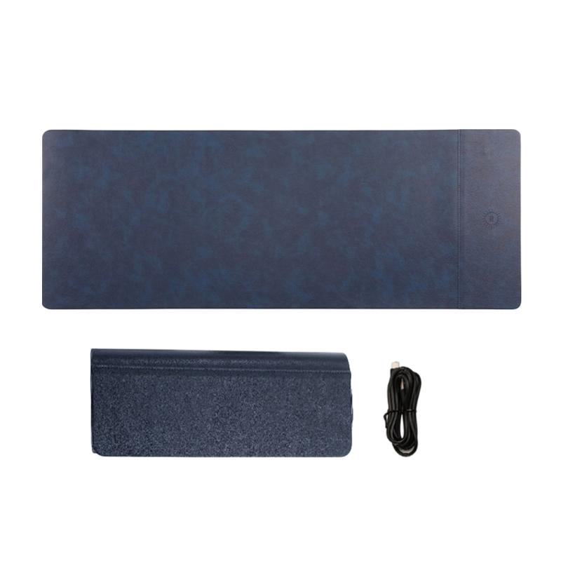 Oversized Leather Like Desk Mats With 15W Charging Station Builts In For Seamless Computer Accessory Integration