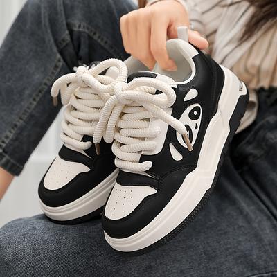 CRLAYDK модные женские низкие кроссовки на платформе для тенниса с милой пандой дизайнерские мягкие туфли из искусственной кожи для скейтборда для студентов