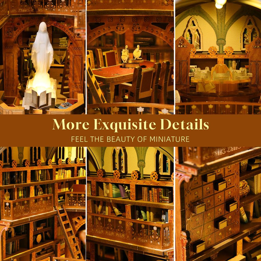 Мини-город Набор для сборки книжной полки своими руками Кукольный домик Миниатюрный домик Книжная полка Подходит для и День рождения Коллекционный со светодиодной подсветкой - - - - Начинающие,