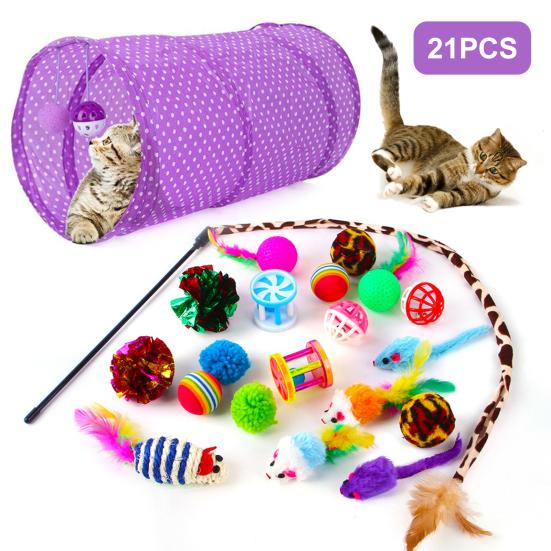 21 шт./компл., набор игрушек для туннелей для кошек, классический складной туннель для домашних животных, избавляющий от скуки